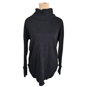 Babaton Black Cowl Neck Long Sleeve Relaxed Fit Sz S